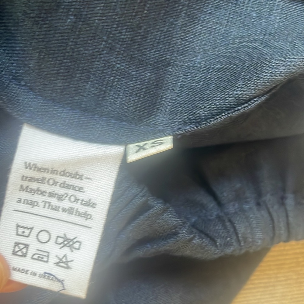 Sleeper 100% Linen Ruffle Lounge Short Navy XS - Picture 5 of 5
